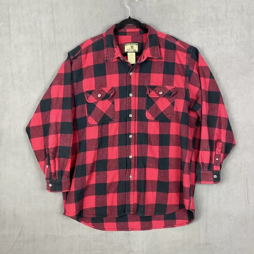 VTG Field & Stream Men's XXL Plaid Flannel Long Sleve Button Up Shirt RN(53623)